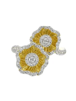 Halo Flower Yellow Gold Ring