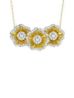 Halo Flower Yellow Pendant Necklace