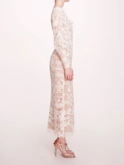 Long Sleeve Corded Midi Dress