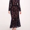 Long Sleeve Velvet Midi Dress