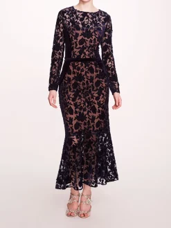 Long Sleeve Velvet Midi Dress