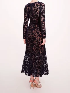 Long Sleeve Velvet Midi Dress