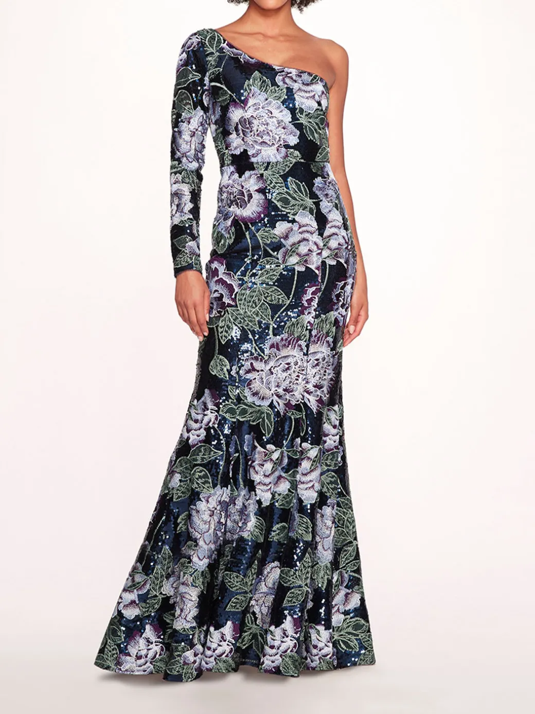 One Shoulder Sequin Gown