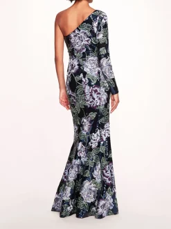 One Shoulder Sequin Gown