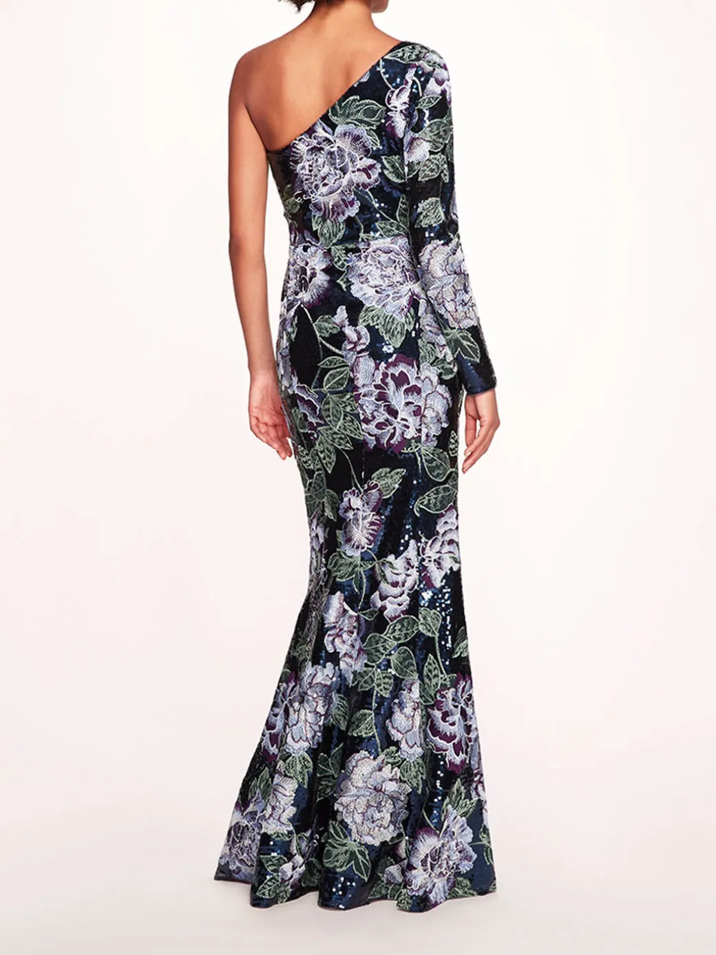 One Shoulder Sequin Gown