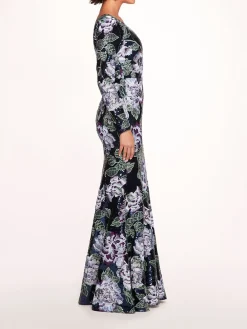 One Shoulder Sequin Gown