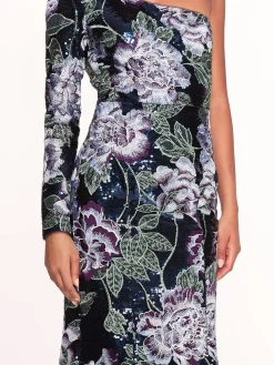 One Shoulder Sequin Gown