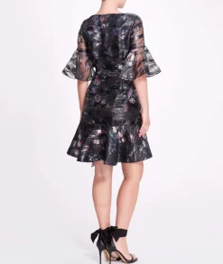 Printed Floral Fil Coupe Wrap Dress