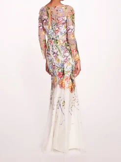 Ribbons Long Sleeve Gown