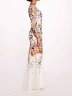 Ribbons Long Sleeve Gown