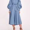 Rosette Ruffle Midi Dress