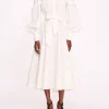 Rosette Ruffle Midi Dress