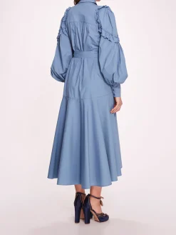 Rosette Ruffle Midi Dress