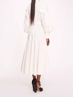 Rosette Ruffle Midi Dress