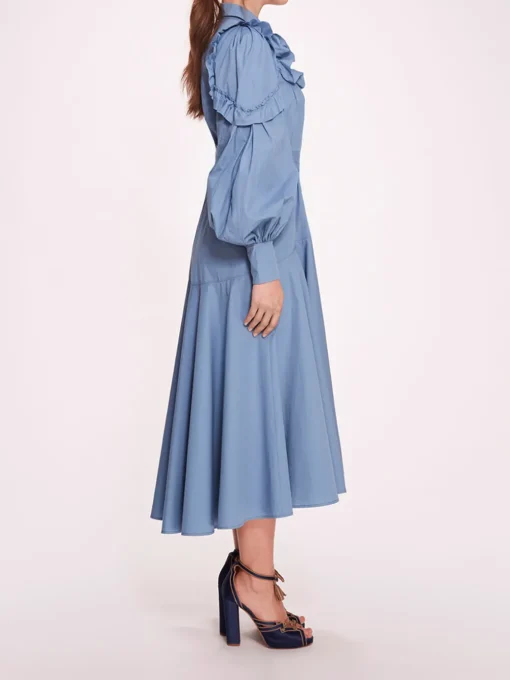 Rosette Ruffle Midi Dress