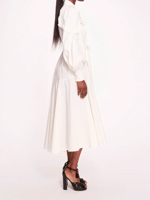Rosette Ruffle Midi Dress