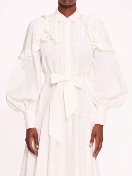 Rosette Ruffle Midi Dress