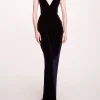 Sleeveless Velvet Column Gown