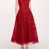 Strapless Corded Midi Dress