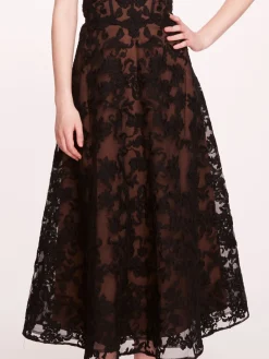 Strapless Corded Midi Dress
