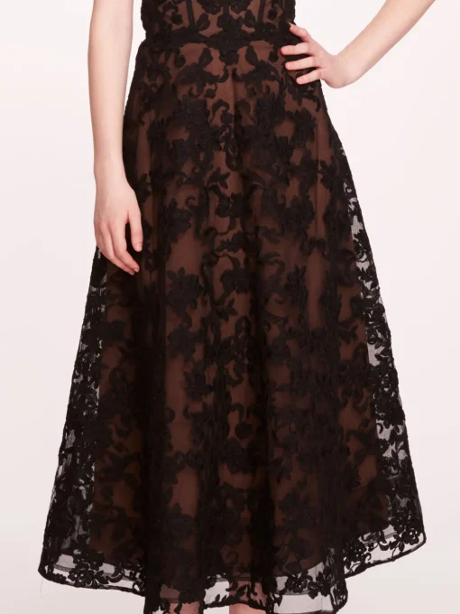 Strapless Corded Midi Dress