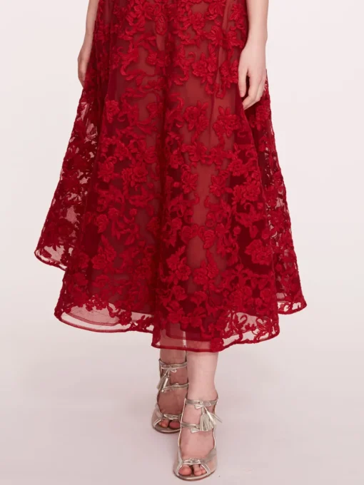 Strapless Corded Midi Dress