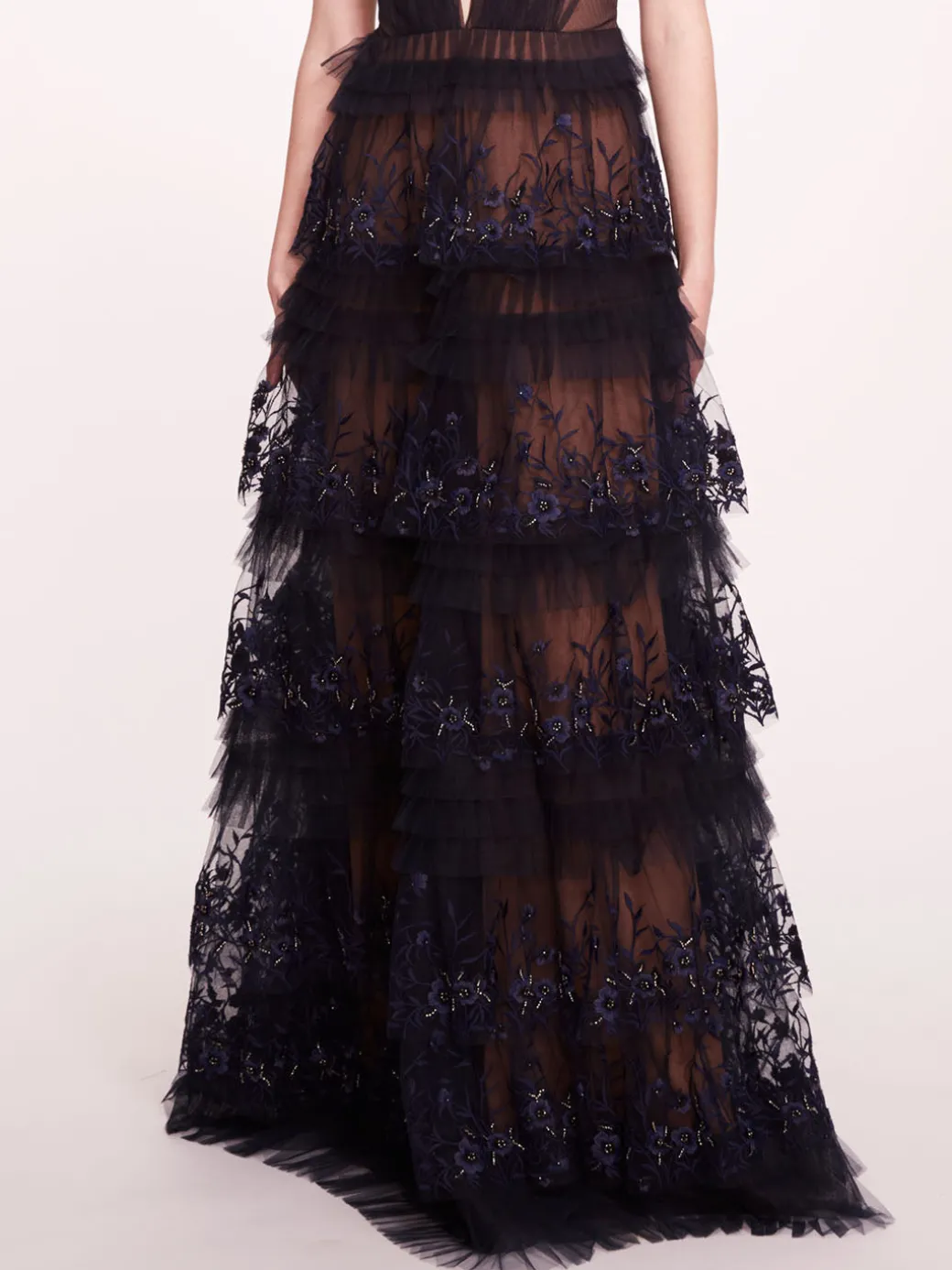 Tiered Terrarium V-Neck Gown