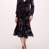Velvet Burnout Midi Dress