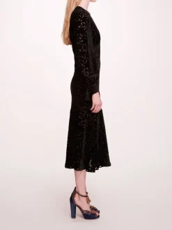 Velvet Burnout Midi Dress