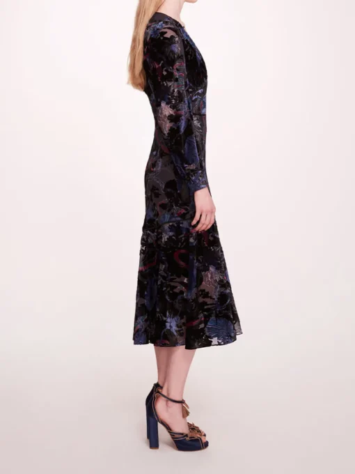 Velvet Burnout Midi Dress