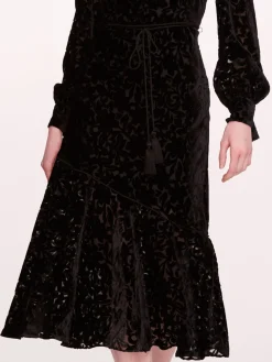 Velvet Burnout Midi Dress