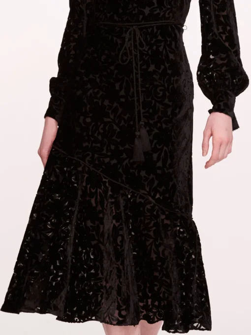 Velvet Burnout Midi Dress
