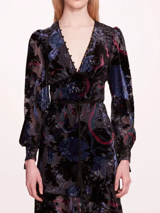 Velvet Burnout Midi Dress