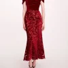 Velvet Cutwork Midi Dress