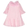 Volant-Embroidered Lace Dress
