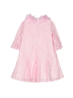 Volant-Embroidered Lace Dress