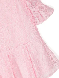 Volant-Embroidered Lace Dress
