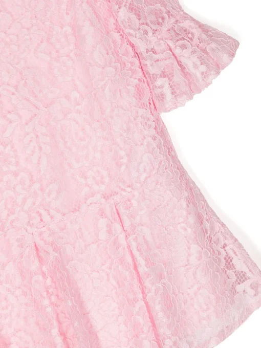 Volant-Embroidered Lace Dress