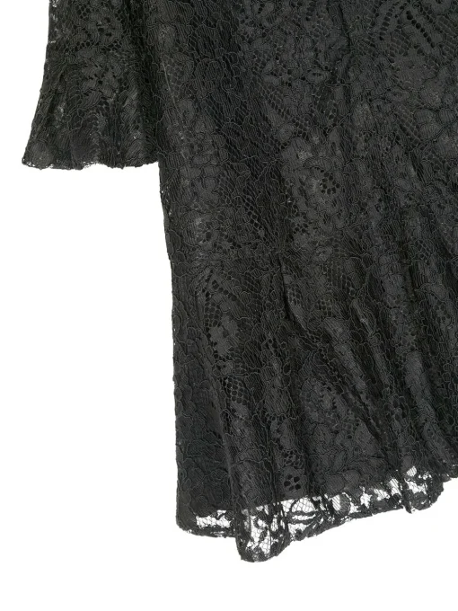 Volant-Embroidered Lace Dress