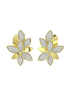Wild Flower Yellow Gold Earrings