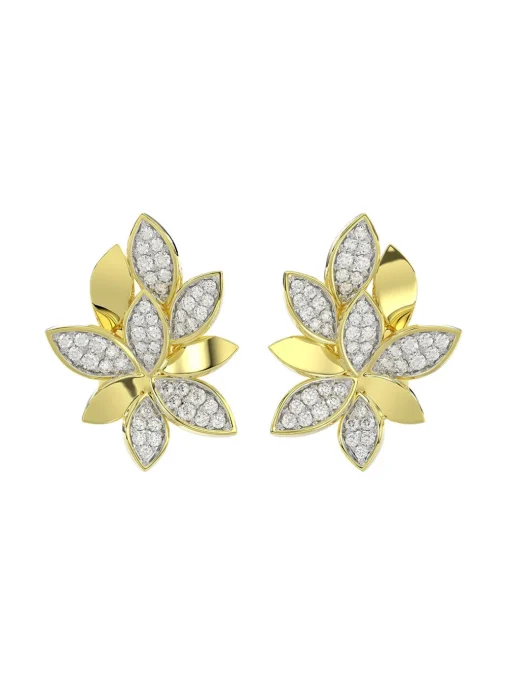 Wild Flower Yellow Gold Earrings
