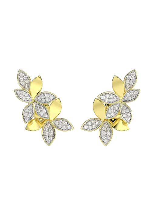 Wild Flower Yellow Gold Earrings