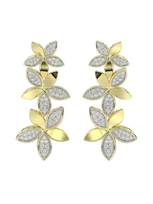Wild Flower Yellow Gold Earrings