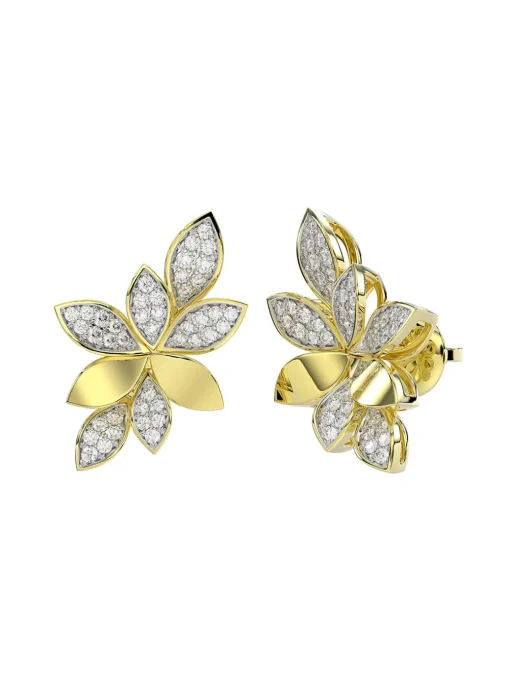 Wild Flower Yellow Gold Earrings