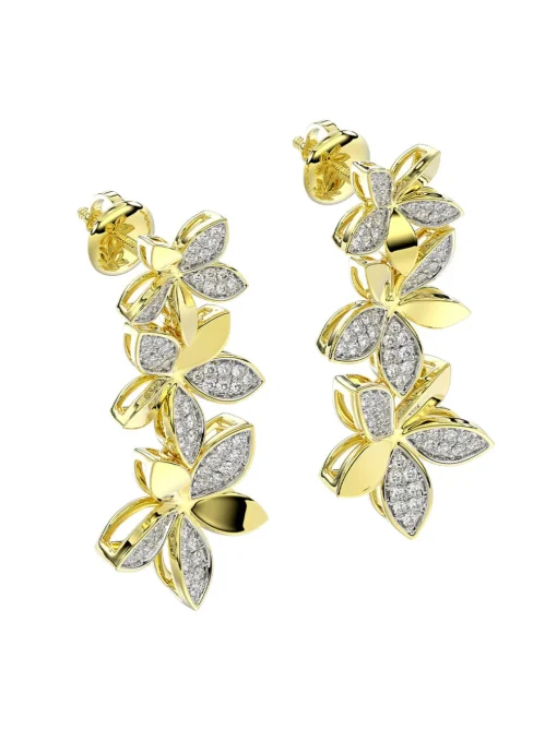 Wild Flower Yellow Gold Earrings