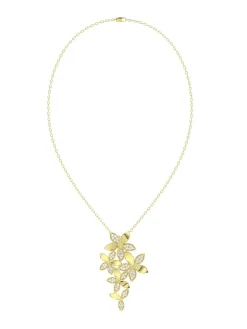 Wild Flower Yellow Gold Pendant Necklace