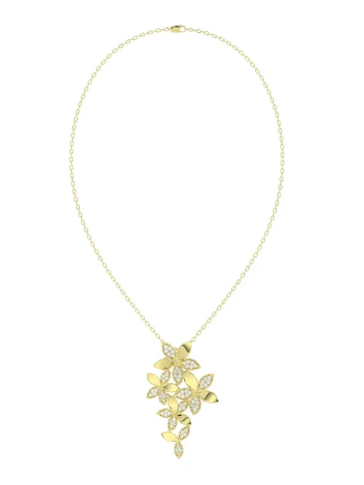 Wild Flower Yellow Gold Pendant Necklace