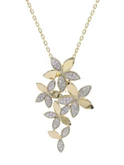 Wild Flower Yellow Gold Pendant Necklace