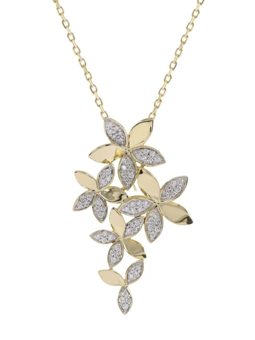 Wild Flower Yellow Gold Pendant Necklace