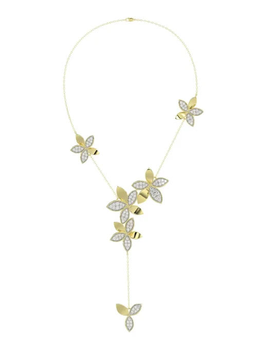 Wild Flower Yellow Gold Y Necklace